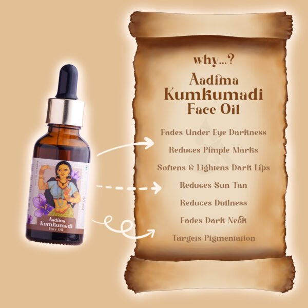 Benefits Aadima Kumkumadi Face Oil - 15 ml | All Skin Types | 1.5 Months Daily Usage